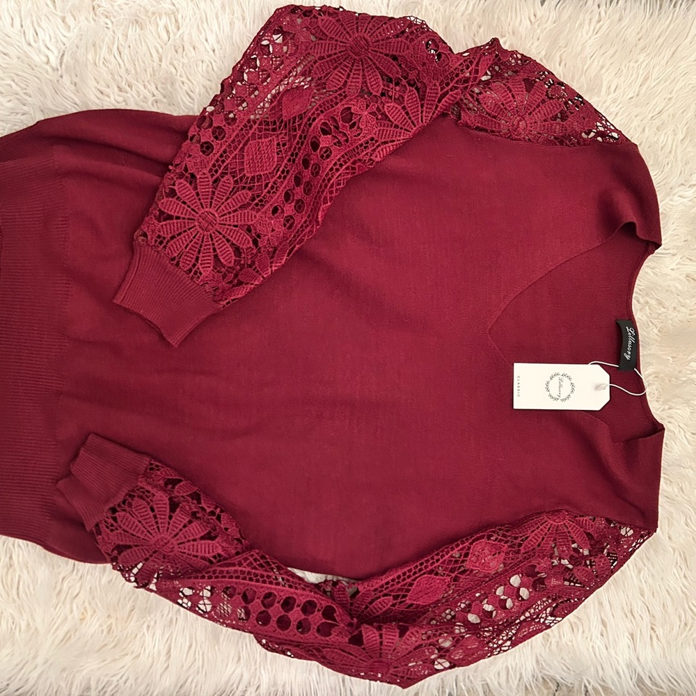 Burgundy Knit Sweater